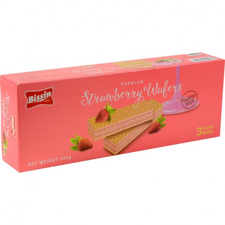 Bissin Strawberry Wafers 100g